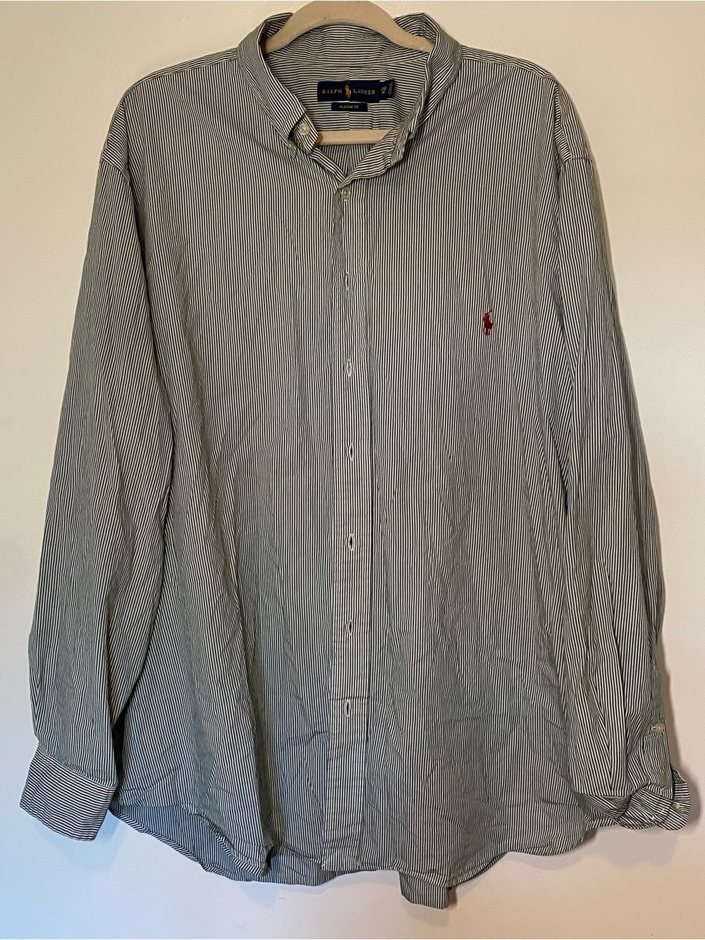 Ralph Lauren Men’s 2XB Blake Shirt Classic Fit 100% Cotton Button Down Blue Red